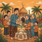 Ilustrasi zakat fitrah. (AIStudio)