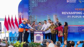 Peresmian Revamping Ammonia Pabrik-2 PT Pupuk Kaltim bersama Menteri Pertanian, Dirut PI Rahmad  Pribadi, Dirut Pupuk Kaltim Gusrizal. (Foto: Istimewa)