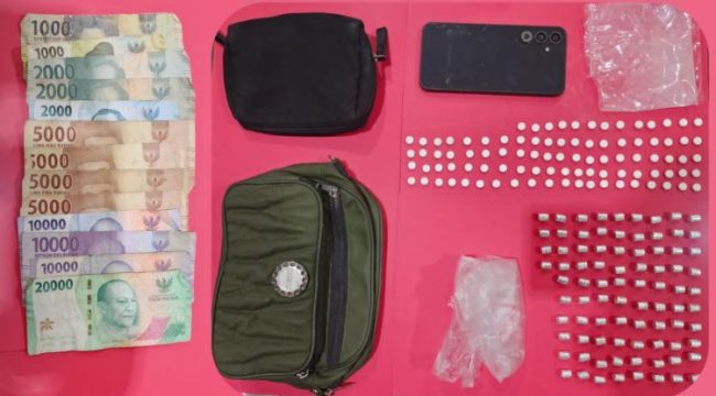 Barang bukti penangkapan pengedar narkoba di Bontang. (Istimewa/PolresBontang)