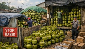 Ilustrasi pangkalan elpiji tiga kilogram yang melakukan penimbunan.