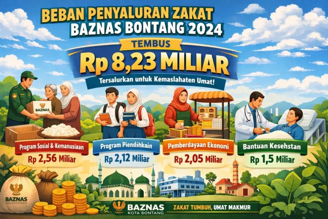 
					Ilustrasi beban penyaluran zakat BAZNAS Bontang 2024 tembus Rp8,23 Miliar. (AIgenerator)
