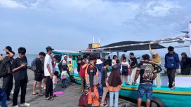 Suasana padat pengunjung Pulau Beras Basah. (Istimewa/Dok.BPBD)