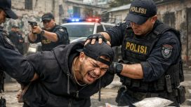 Ilustrasi pengedar narkoba ditangkap polisi. (AI Generator)