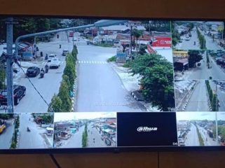 Salahsatu monitor dalam pantauan CCTV (Closed Circuit Television) di wilayah Kota Bontang. 