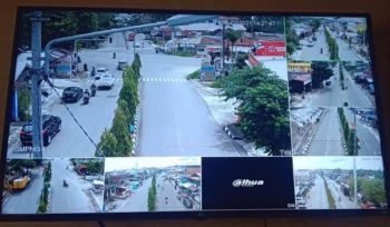 Salahsatu monitor dalam pantauan CCTV (Closed Circuit Television) di wilayah Kota Bontang. 