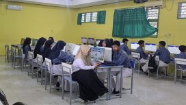 Salah satu sekolah di Kota Bontang yang melaksanakan simulasi TKA. (Mirah Hayati/Jurnalpijar)