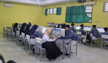 Salah satu sekolah di Kota Bontang yang melaksanakan simulasi TKA. (Mirah Hayati/Jurnalpijar)