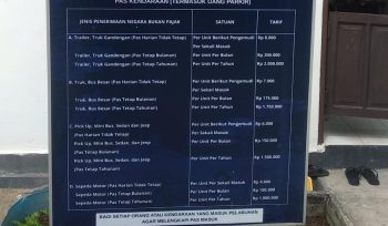 Papan pengumuman tarif parkir Pelabuhan Tanjung Laut. (Istimewa)