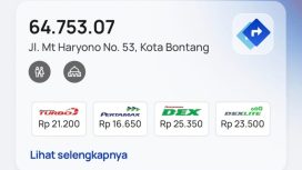 Harga BBM terbaru di bontang. (Foto: Tangkapan layar/MyPertamina)
