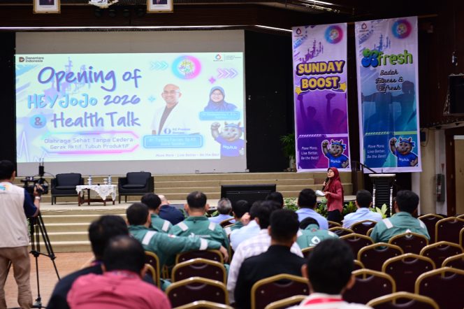 
					HeyJojo 2026, program kebugaran Badak LNG yang dirancang berjalan 16 pekan ke depan bagi pekerja dan keluarga serta mitra resmi diluncurkan, Kamis (13/8/2026). (Dok. Corcom&Services Dept.)