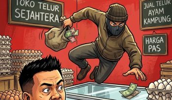 Ilustrasi foto pencuri telur. (Foto: Gemini AI)
