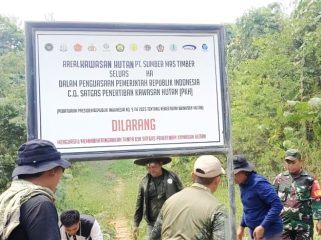 Satgas PKH Kutim melakukan pengawasan dan verifikasi lapangan terkait konsesi lahan PT Sumber Mas Timber di Kecamatan Busang, Kabupaten Kutai Timur.