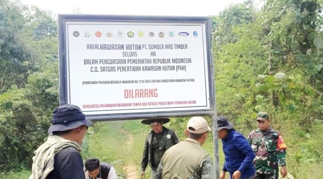 Satgas PKH Kutim melakukan pengawasan dan verifikasi lapangan terkait konsesi lahan PT Sumber Mas Timber di Kecamatan Busang, Kabupaten Kutai Timur.