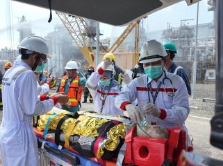 Simulasi Keadaan Darurat Mayor (Major Emergency Exercise) ke-3 selama tahun 2026 yang dilakukan Badak LNG di Kota Bontang. (Foto: Coorcom Badak LNG)