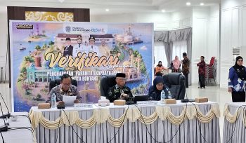 Verifikasi lapangan penyelenggaraan Pengarusutamaan Gender (PUG) secara daring di Pendopo Rumah Jabatan Wali Kota Bontang pada Kamis (22/10/2026). 